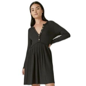 Lucky Brand Black Cloud Jersey Wide Ribbed Dress -Size: Small